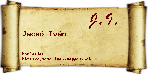 Jacsó Iván névjegykártya